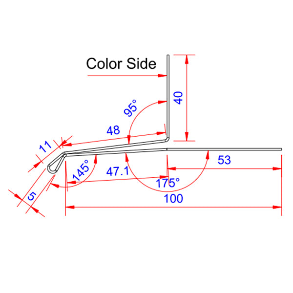 vandret - SORT - 3 meter