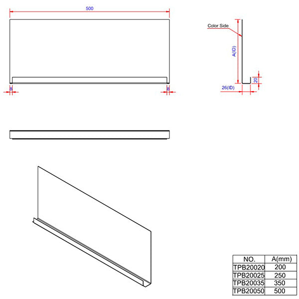 Sternplade 500x500x26 mm - SORT