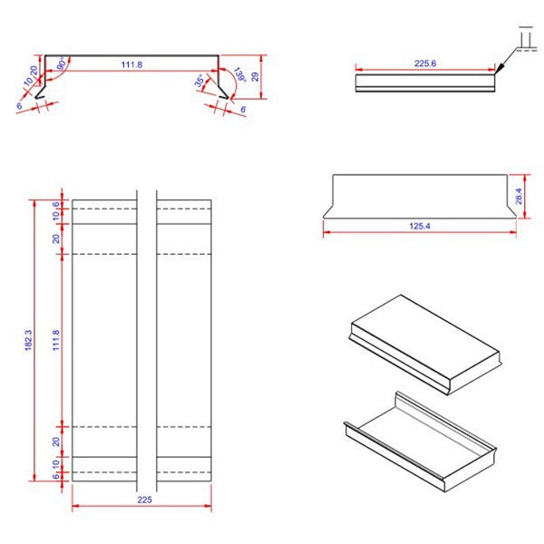 6x110x225 muffe stor Blank alu