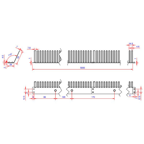 Fuglegitter sort plast 5 meter