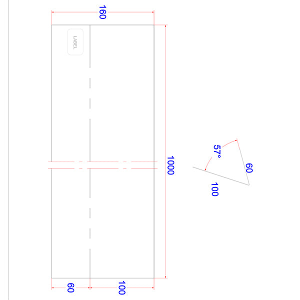 Sneglehegn 100 ALU 60x100x1000 mm