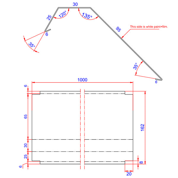 Sternkapsel 95 HVID alu 95x30x1000 mm