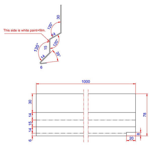 Z-profil 14 mm HVID alu 78x14x1000 mm